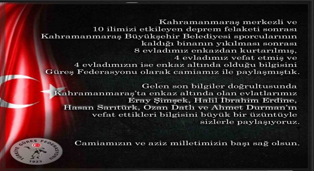 TGF: 5 güreşçimiz daha vefat etti